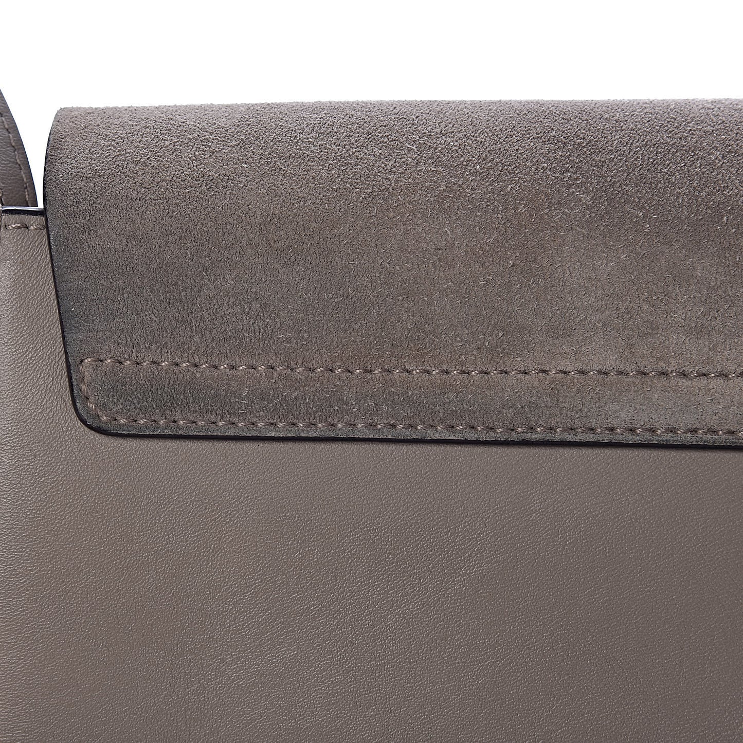 Suede Calfskin Small Faye Shoulder Bag Motty Grey