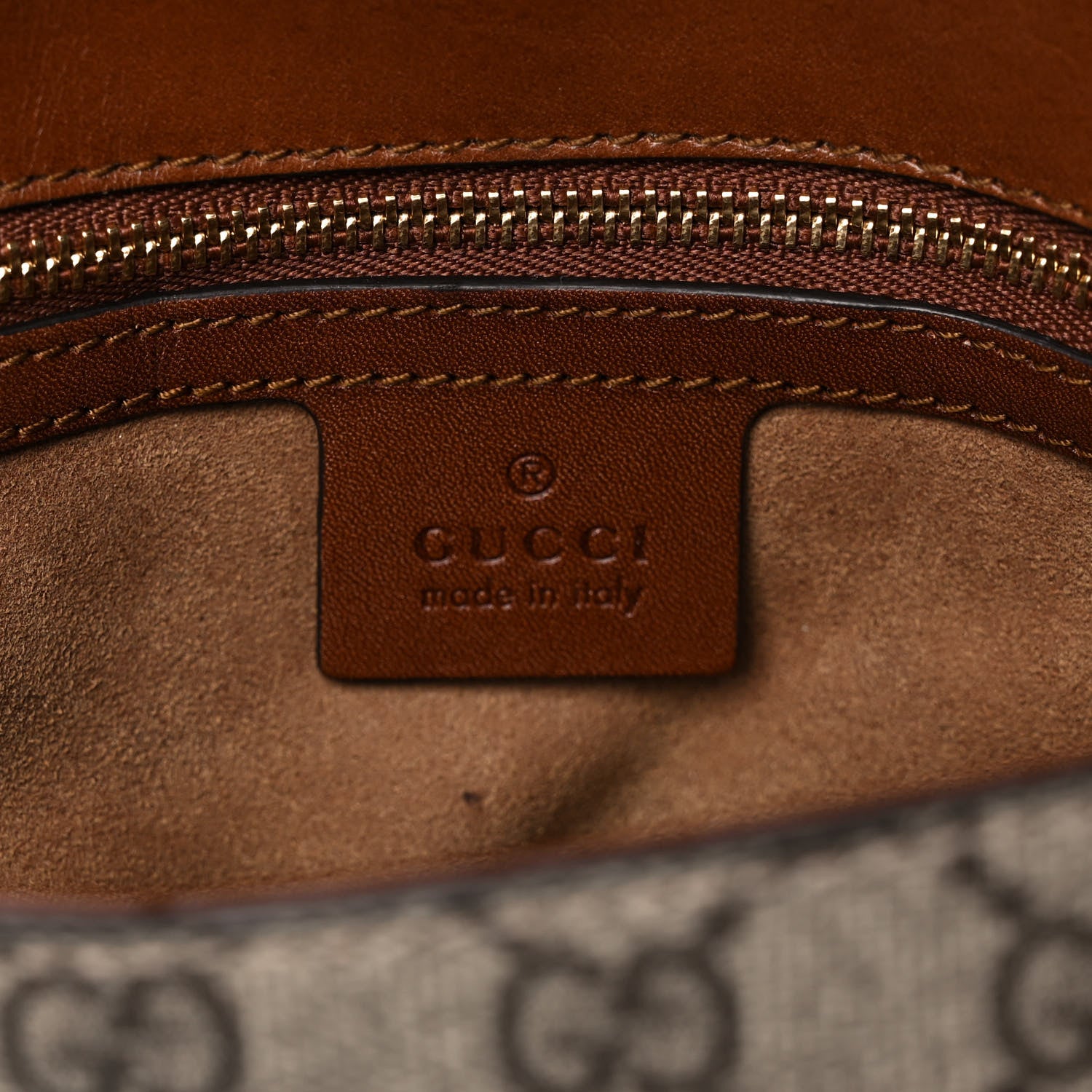 Gucci GG Supreme Monogram Small Messenger Shoulder Bag Beige Cuir 6 of 16