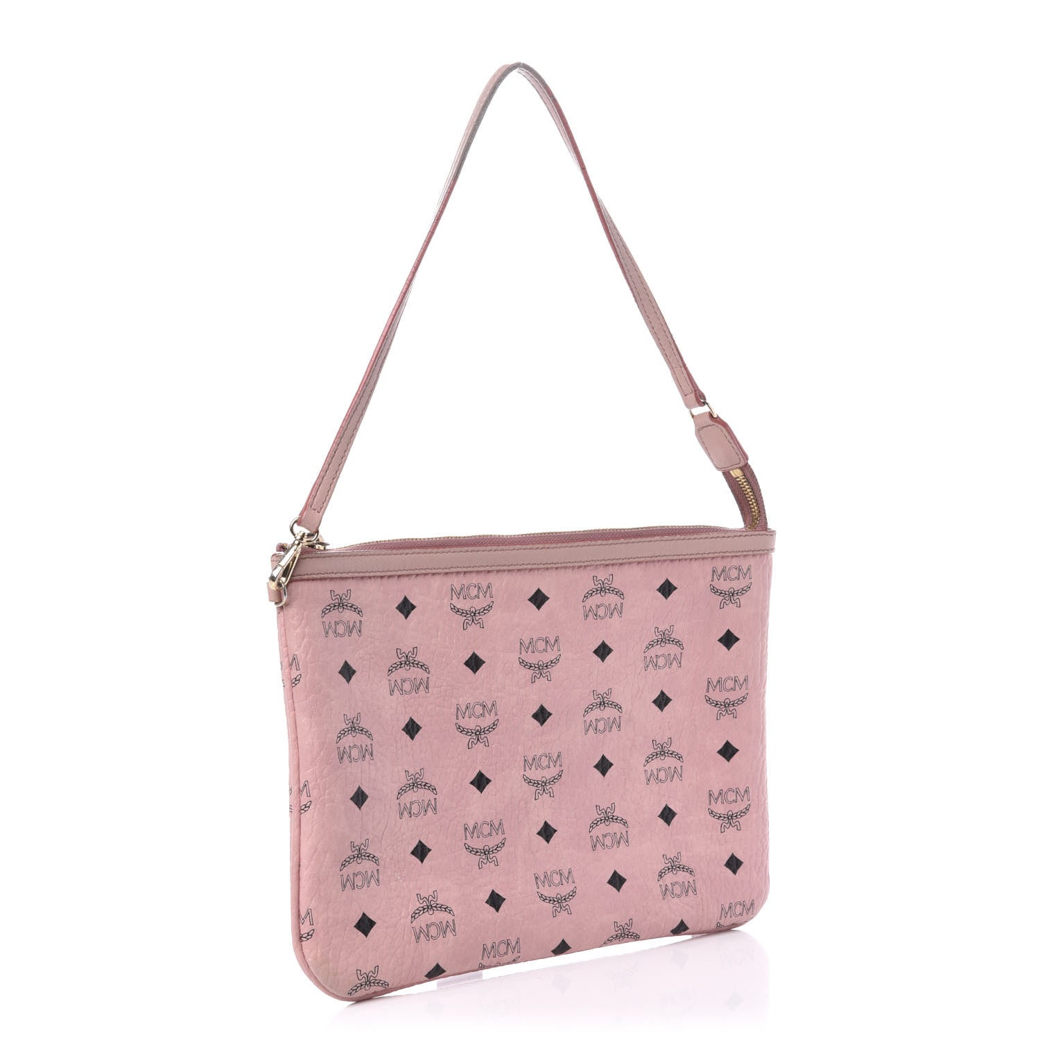 MCM Visetos Liz Shopper Tote Pouch Light Pink 3 of 9