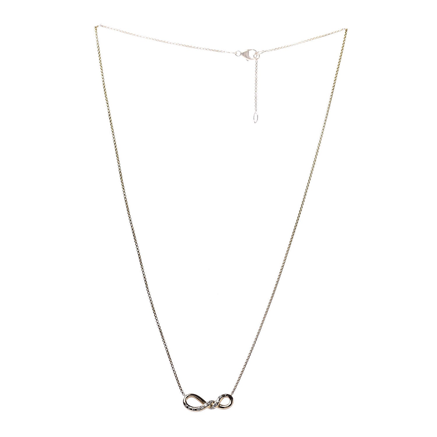 David Yurman 18K Yellow Gold Diamond 19mm Continuance Pendant Necklace 3 of 8