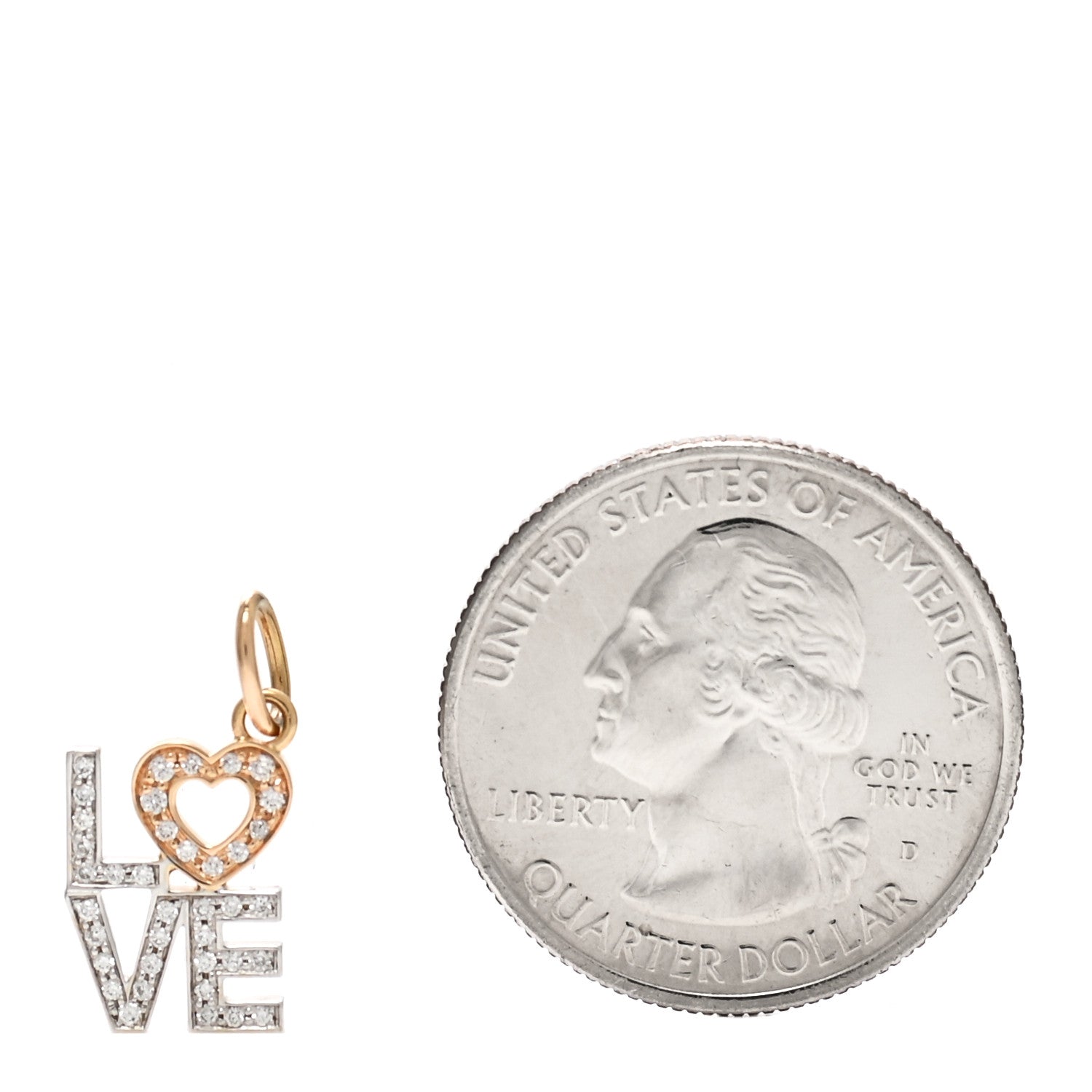 Tiffany 18K Rose White Gold Diamond Love Charm 2 of 5