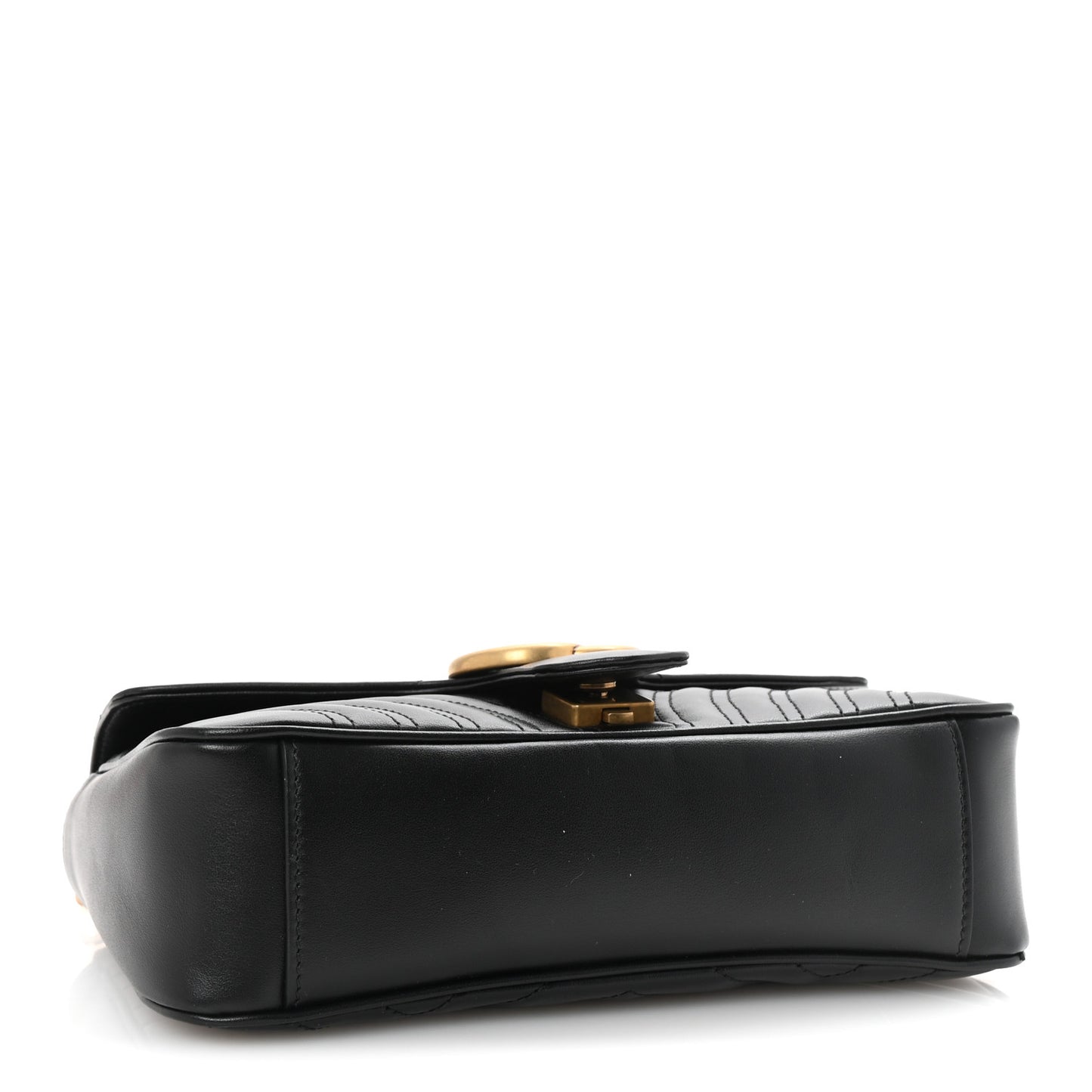 Calfskin Matelasse Small GG Marmont Shoulder Bag Black