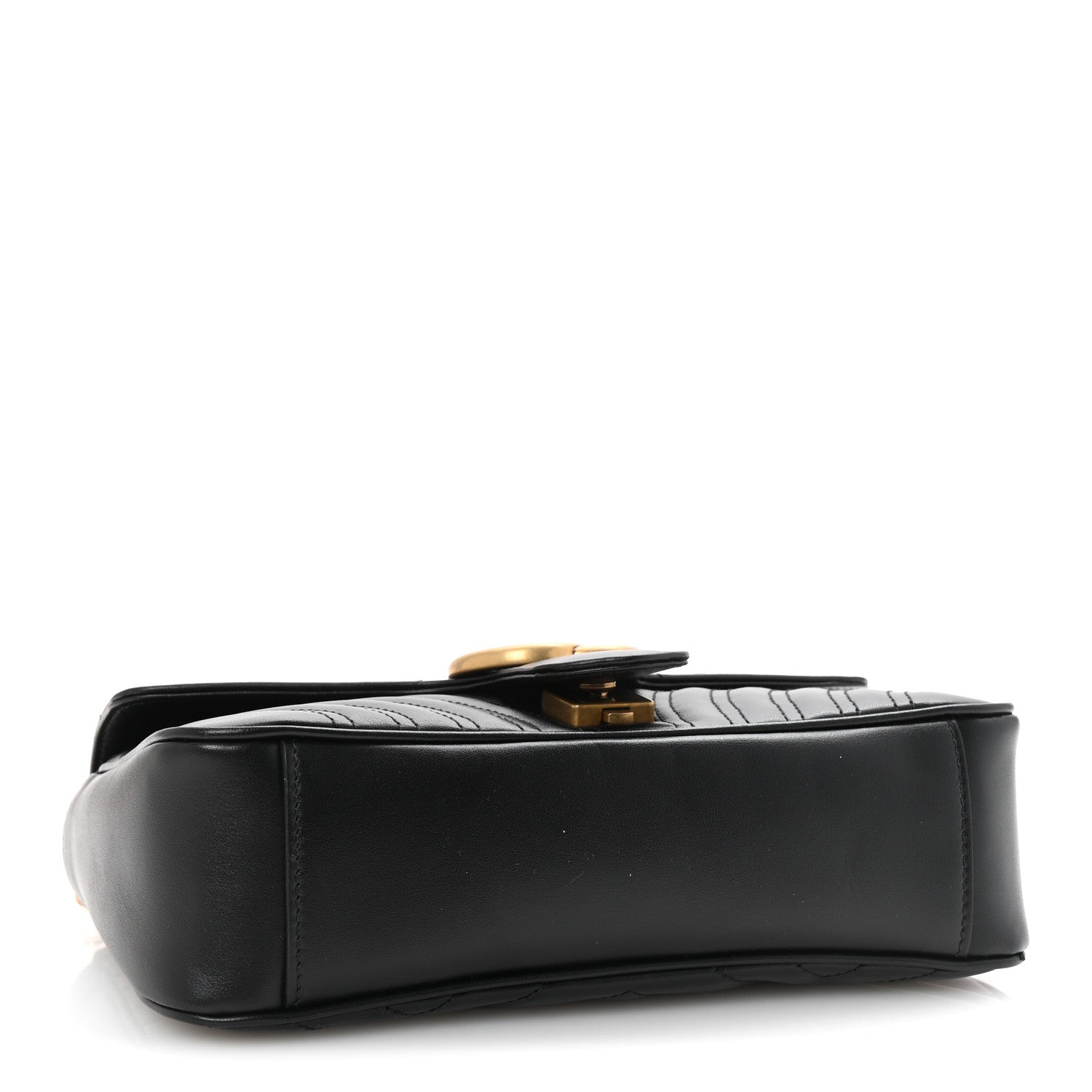 Gucci Calfskin Matelasse Small GG Marmont Shoulder Bag Black 4 of 10