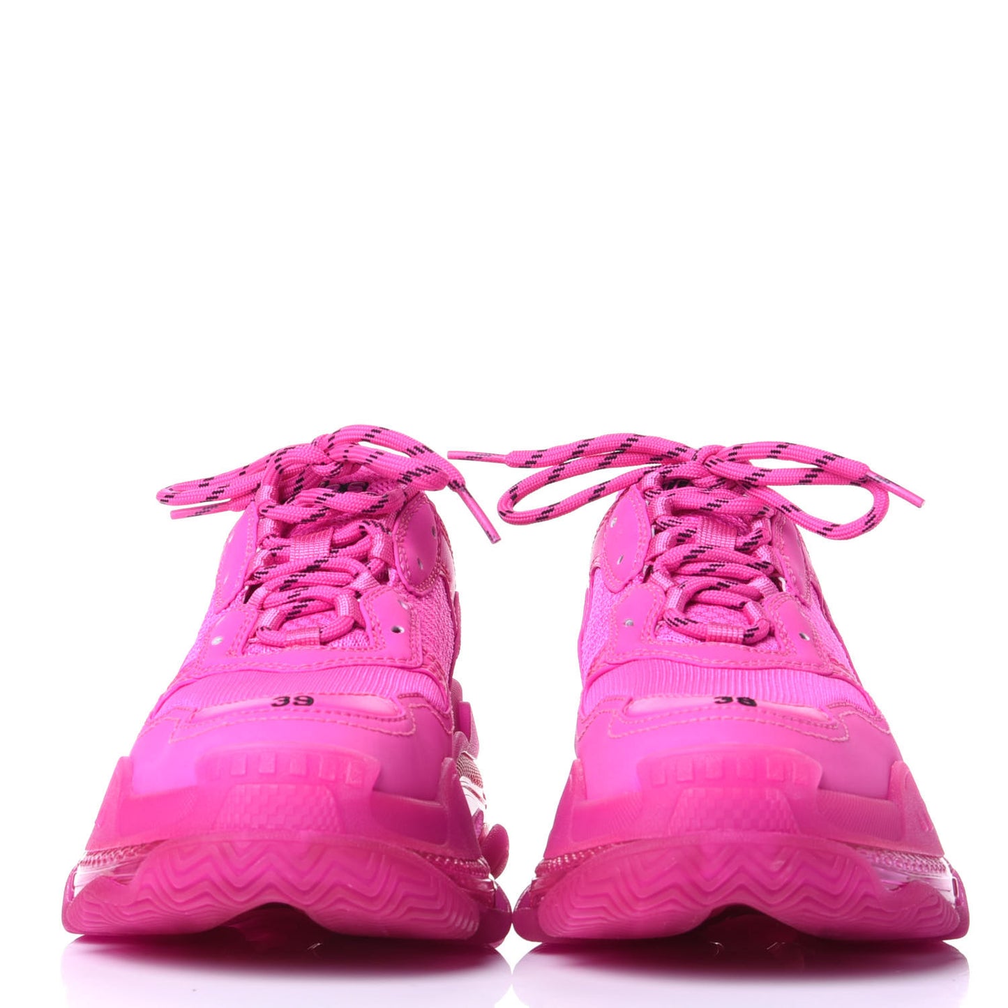 Fabric Mesh Clear Sole Fluo Womens Triple S Sneakers 39 Pink