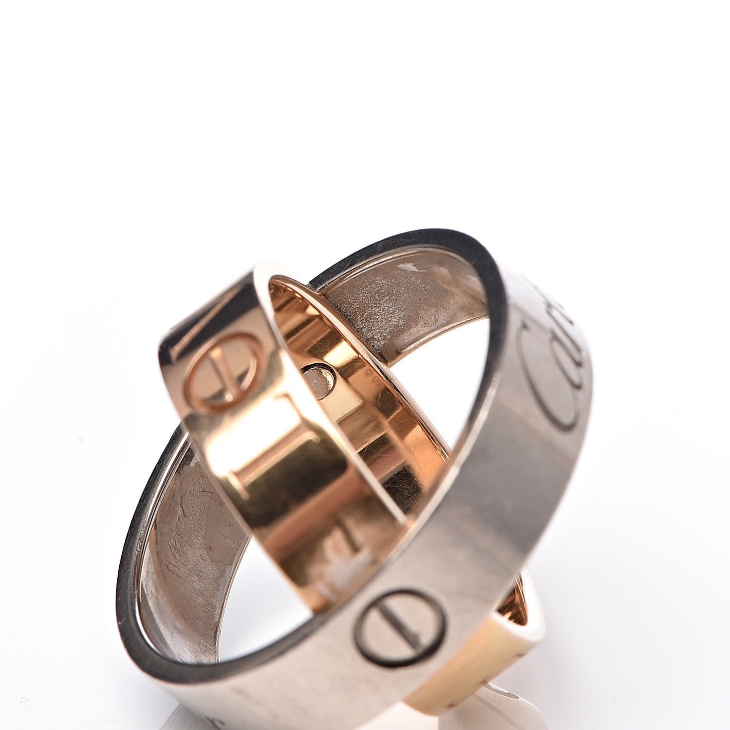 18K Pink White Gold 5.5mm Astro LOVE Ring 56 7.5