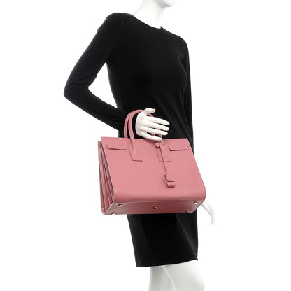 Saint Laurent Calfskin Small Sac De Jour Dark Rose 2 of 9
