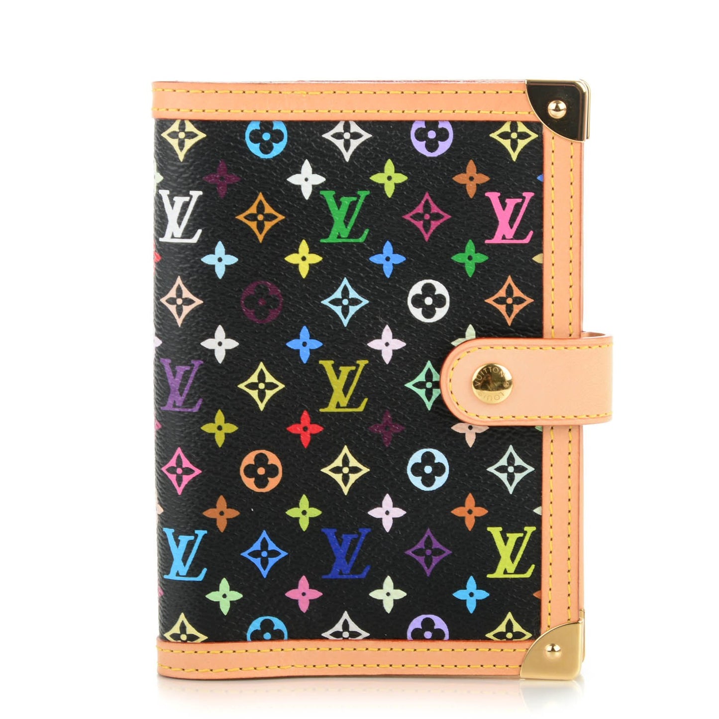 Monogram Multicolor Small Ring Agenda Cover Black