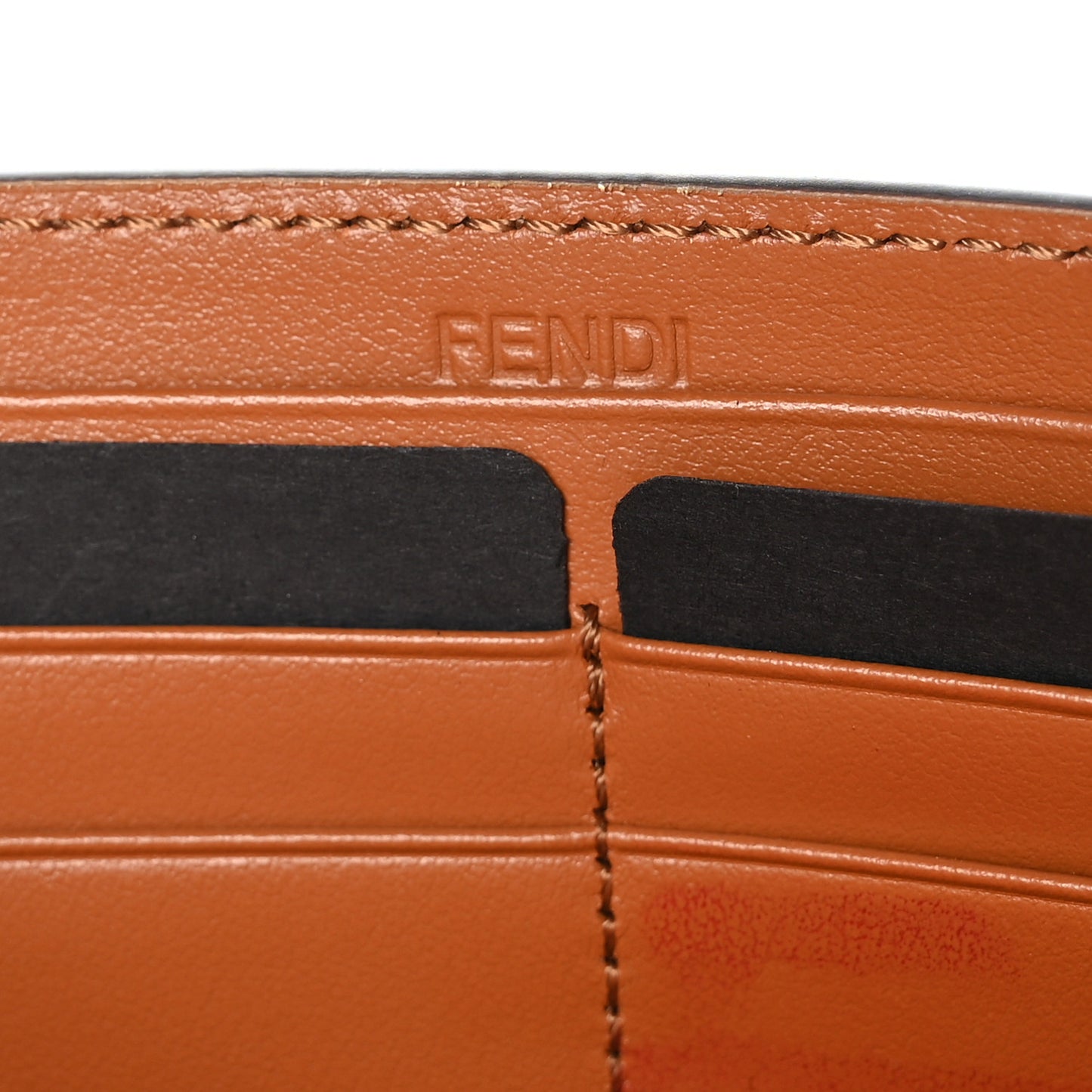 Vitello Soft F is Fendi Bi-Color FF 1974 Embossed Continental Envelope Wallet On Chain Camelia Saddler