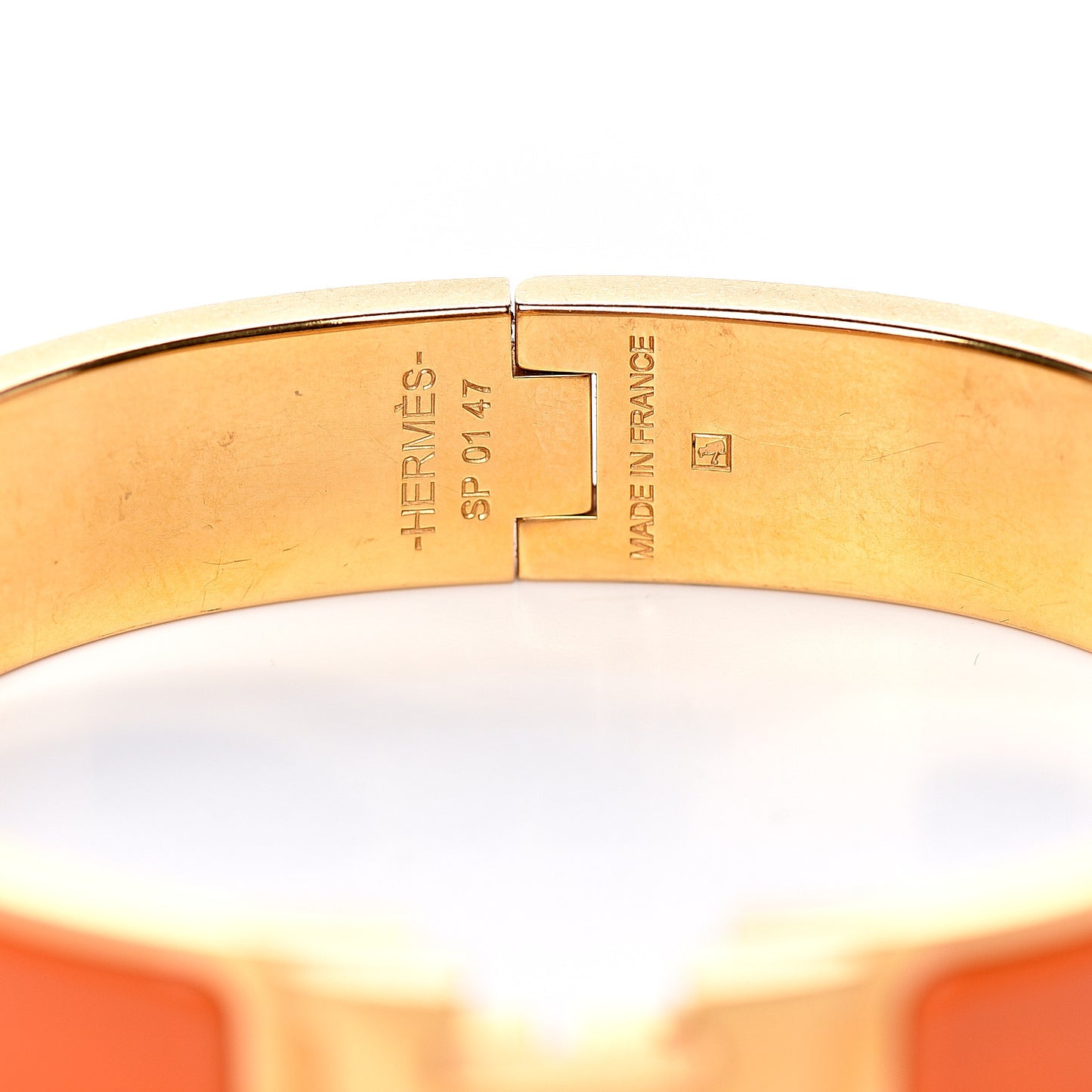 Enamel Narrow Clic Clac H Bracelet PM Orange