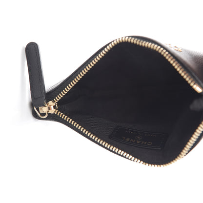 Chanel Caviar Studded Deauville Cosmetic Pouch Black 5 of 9