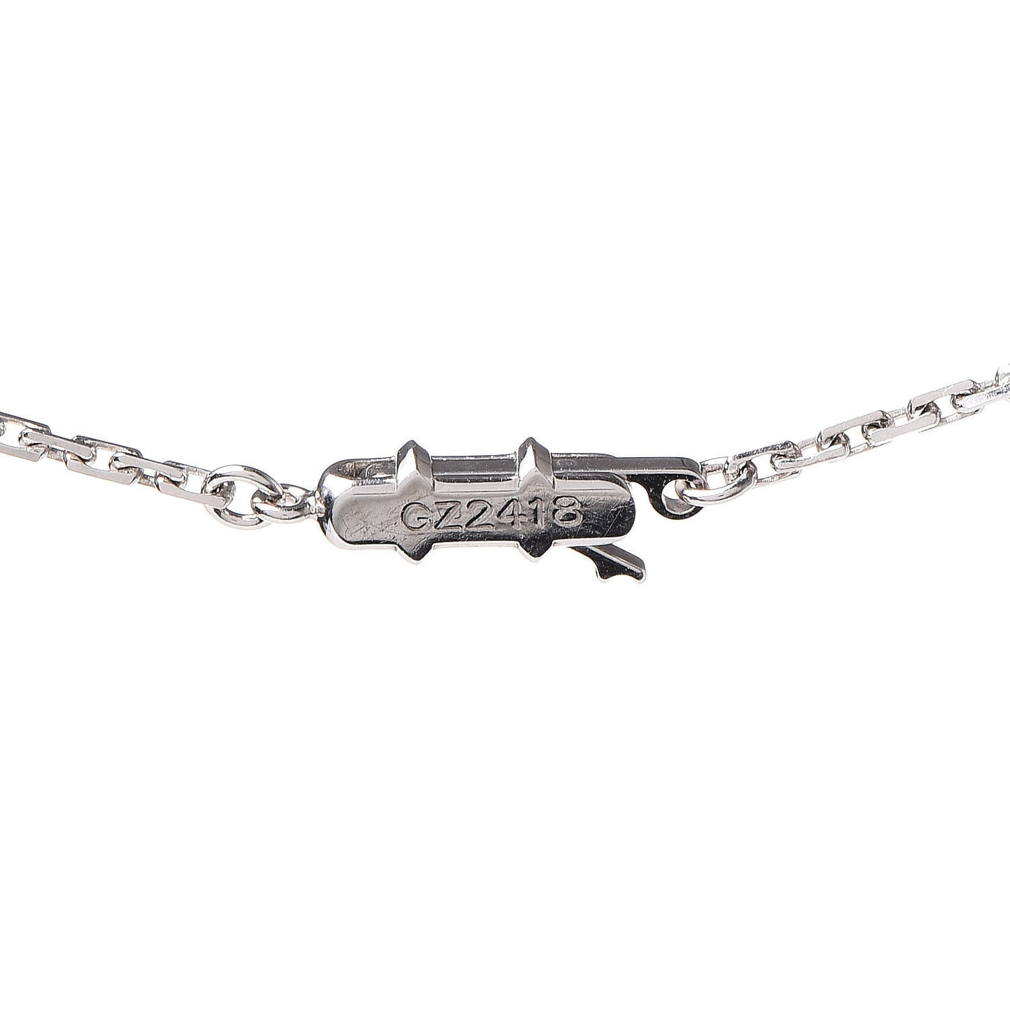 18K White Gold Diamond Pink Sapphire Cross Pendant Necklace
