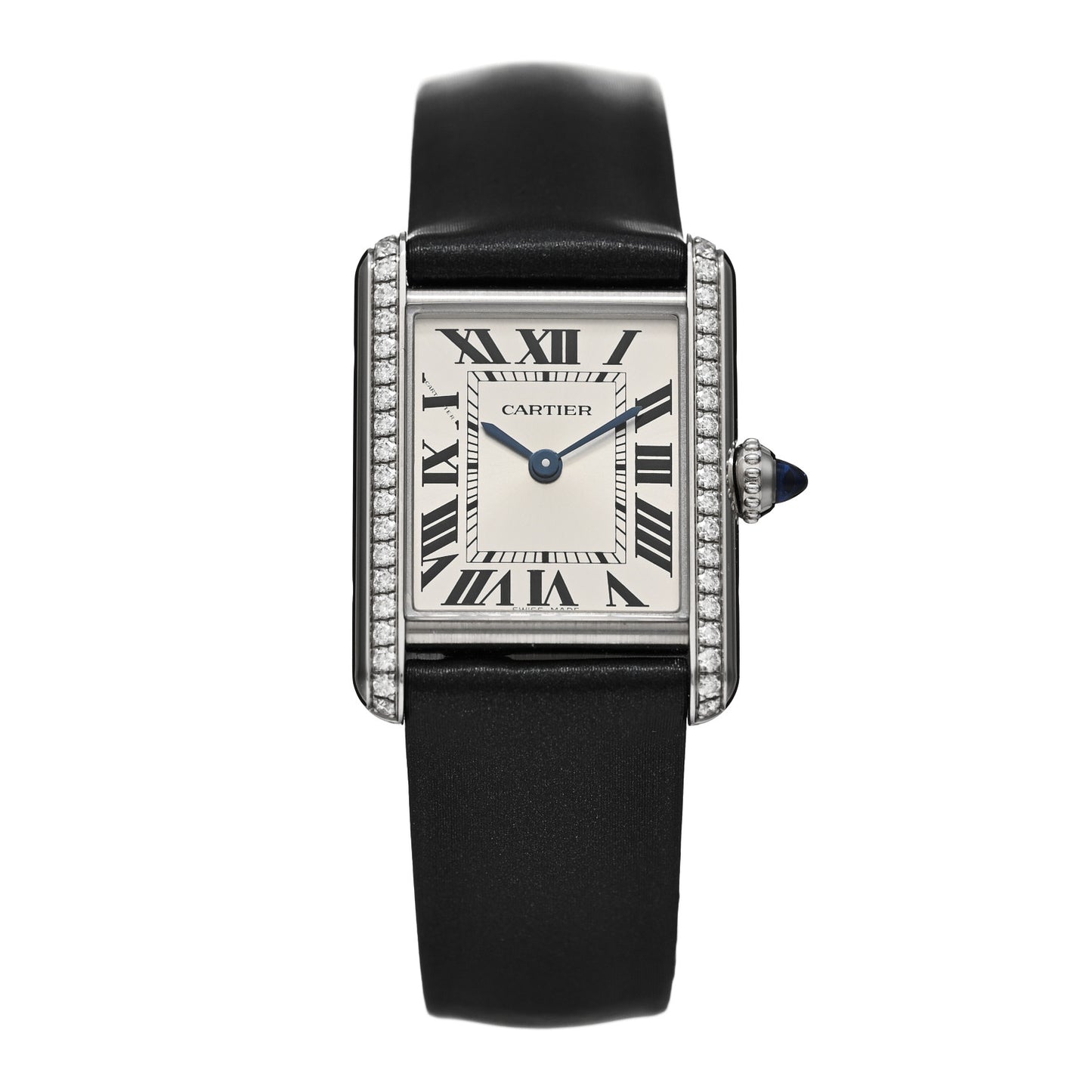 Stainless Steel Satin Diamond 22mm Must de Cartier Tank Quartz Watch