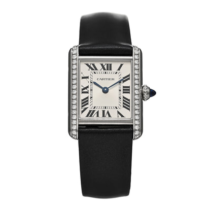 Cartier Stainless Steel Satin Diamond 22mm Must de Cartier Tank Quartz Watch 1 of 5