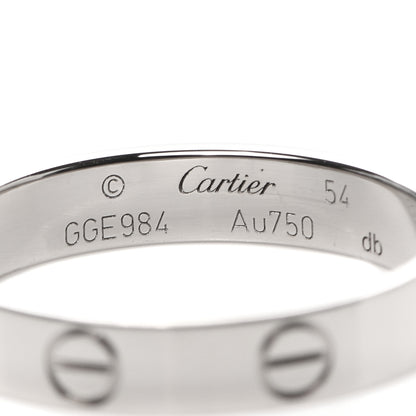 Cartier 18K White Gold 3.5mm LOVE Wedding Band Ring 54 6.75 4 of 6