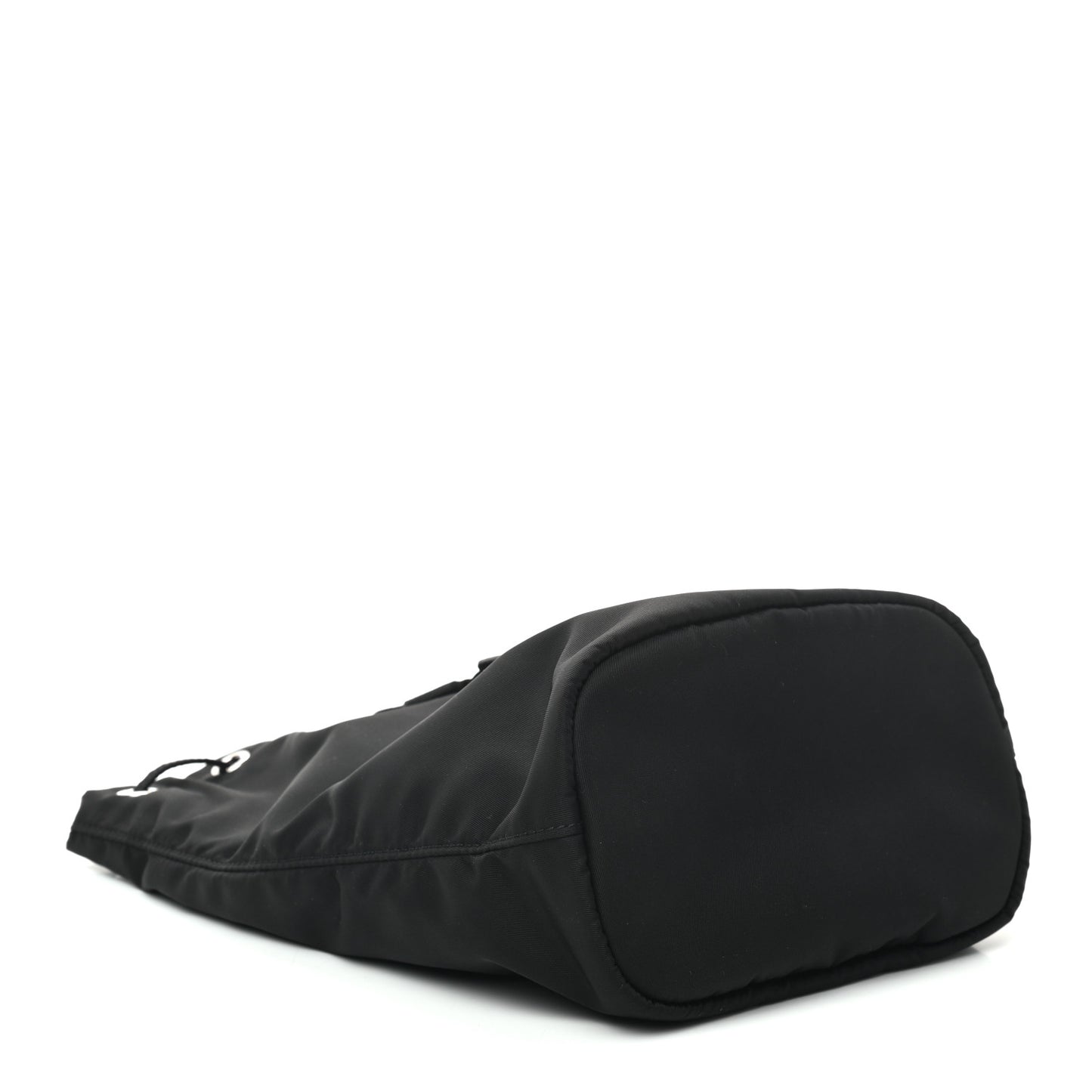 Saffiano Tessuto Nylon Vela Bucket Wristlet Black