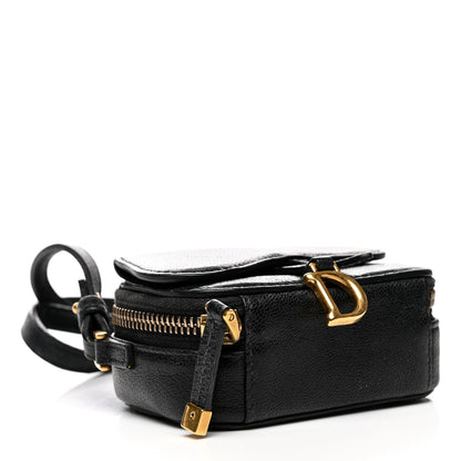 Christian Dior Goatskin Mini Saddle Pouch Black 4 of 8