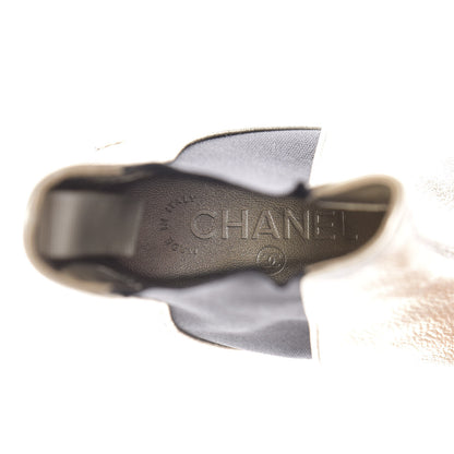 Chanel Fantasy Laminated Lambskin Cap Toe Ankle Boots 38 Gold 7 of 10