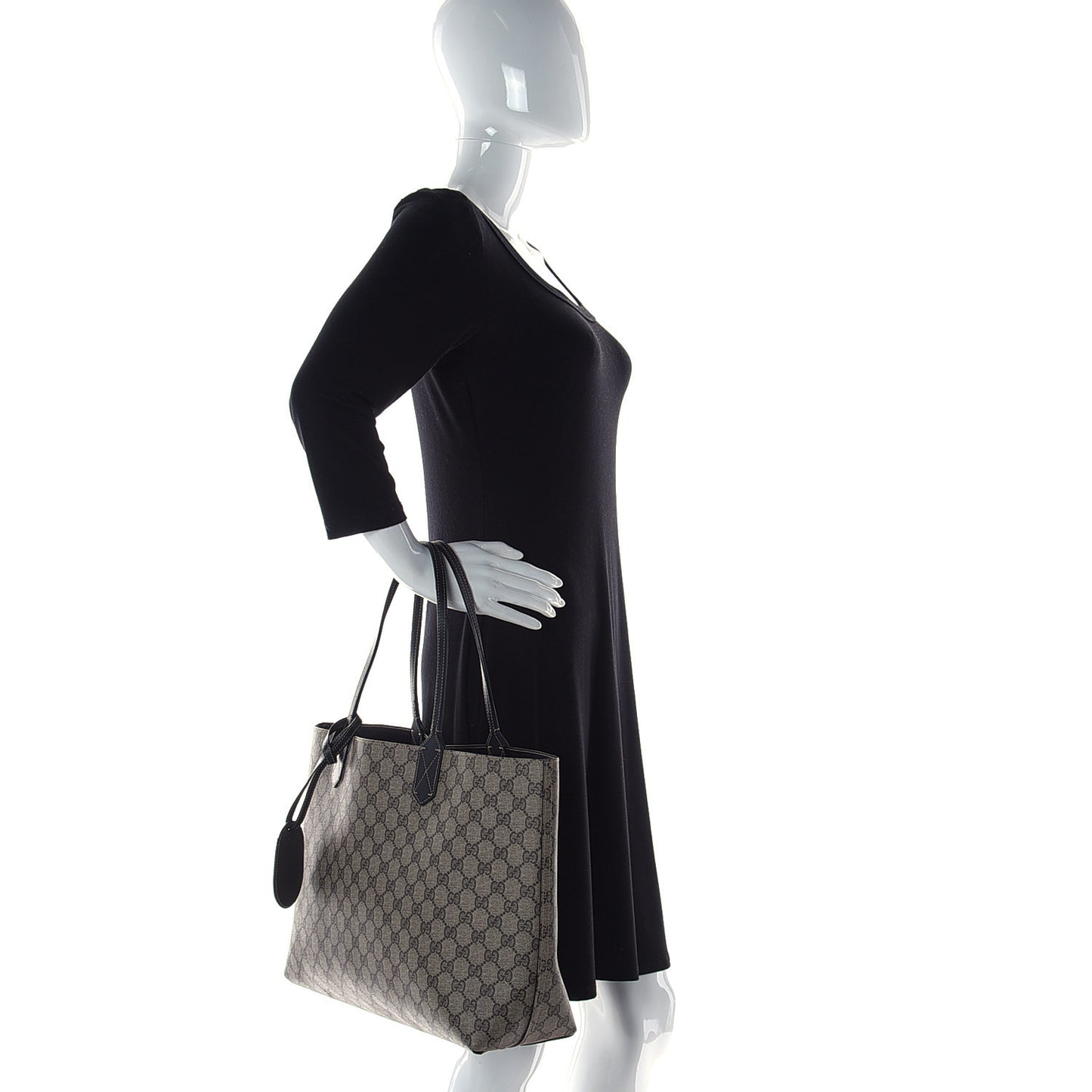 Calfskin GG Supreme Monogram Medium Reversible Tote Black