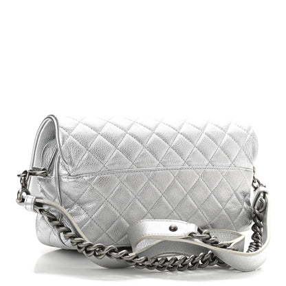 Chanel Metallic Grained Calfskin Quilted Small Casual Rock Flap Silver 3 of 10