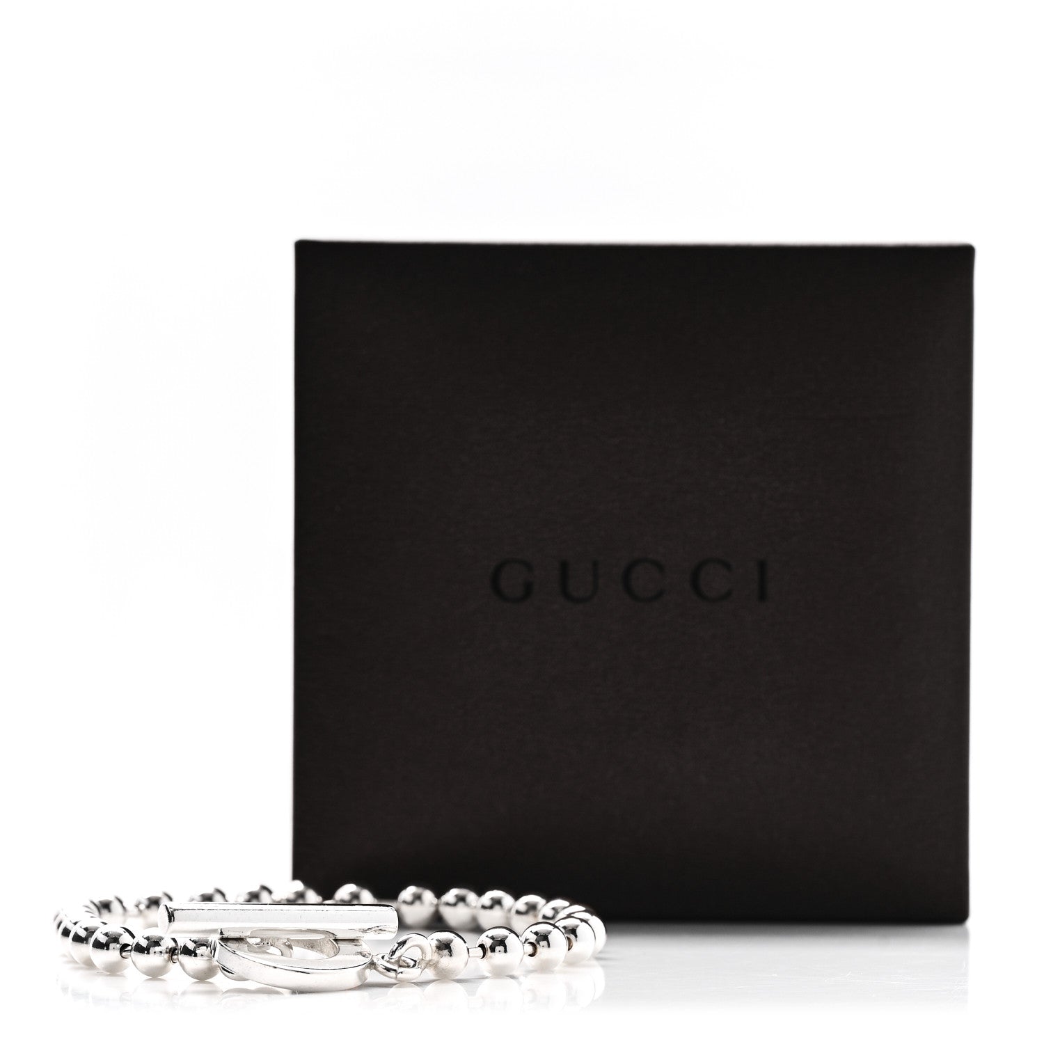 Gucci Sterling Silver Boule Bead Toggle Bracelet 5 of 5
