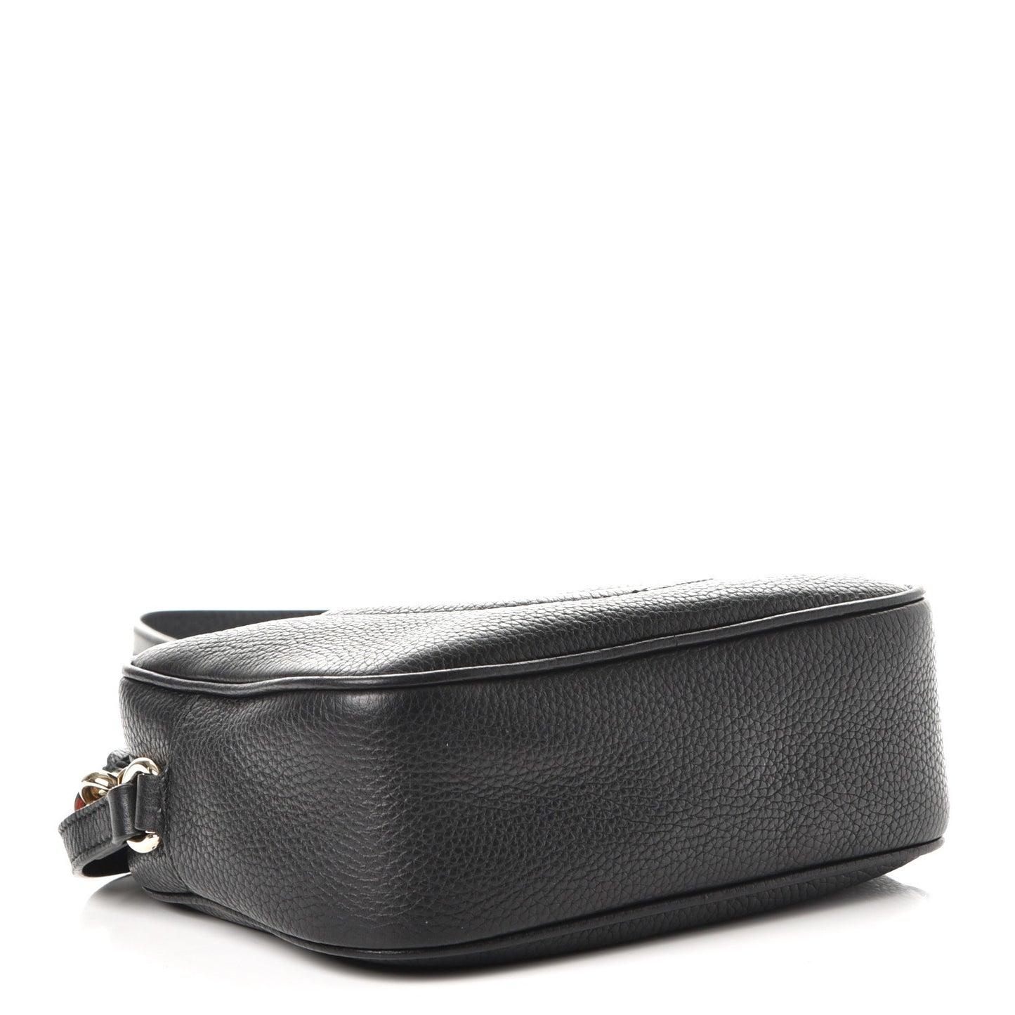Pebbled Calfskin Small Soho Disco Bag Black