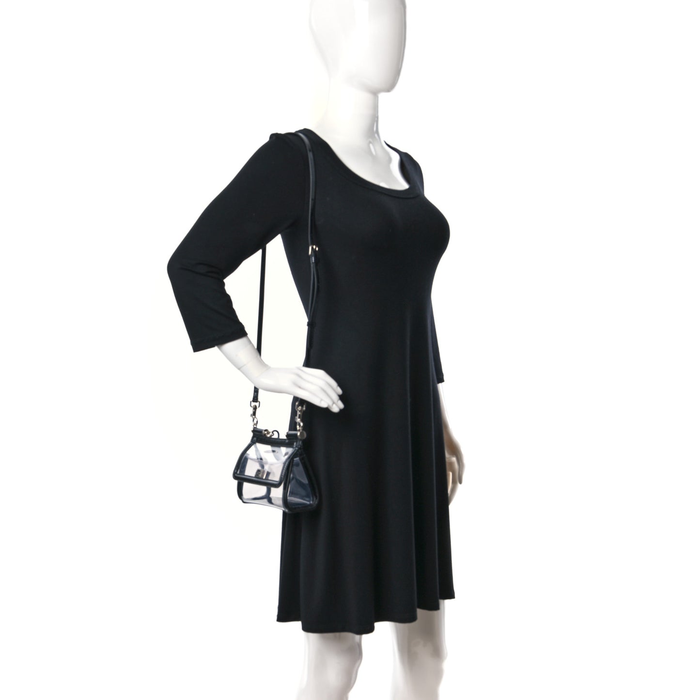 PVC Small Miss Sicily Satchel Transparent Black