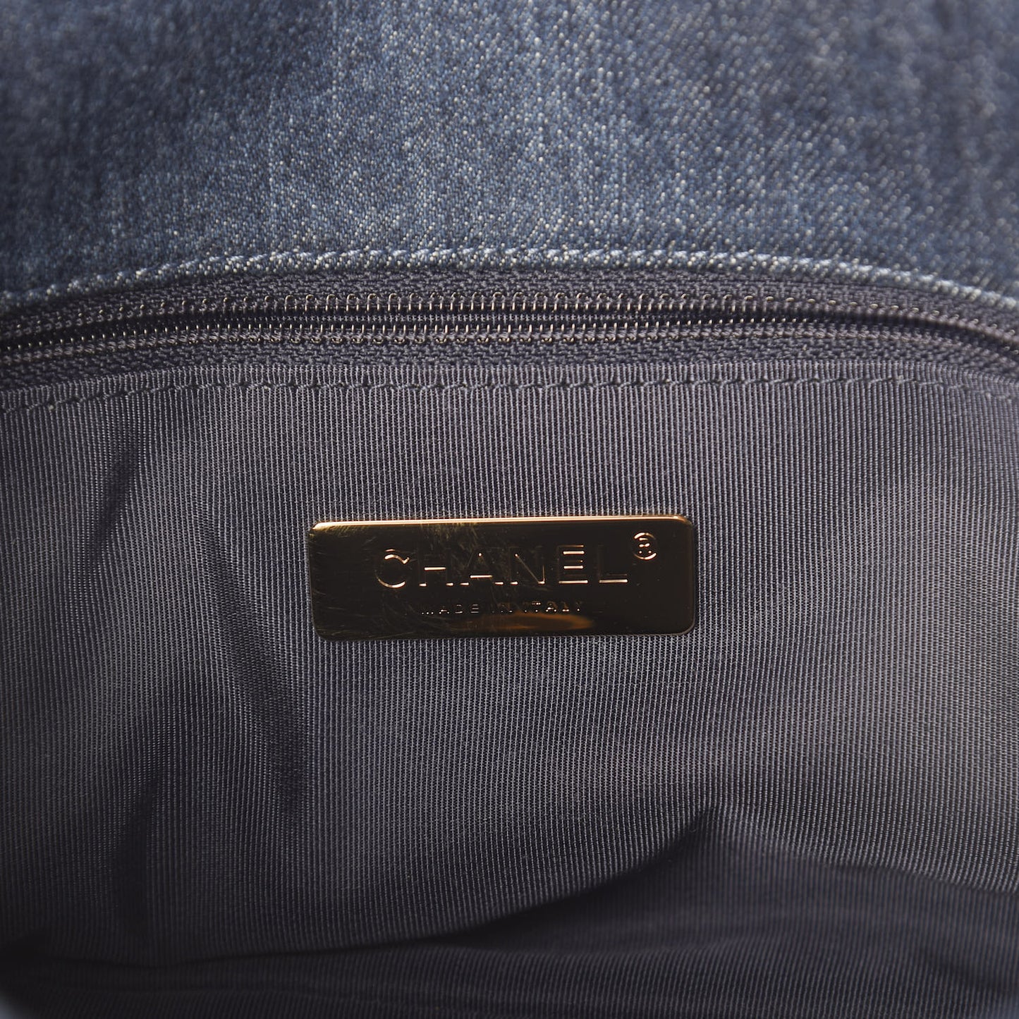 Denim Quilted Medium 19 Flap Blue