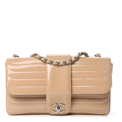 Chanel Patent Horizontal Quilted Jumbo Single Flap Pink 1 of 12