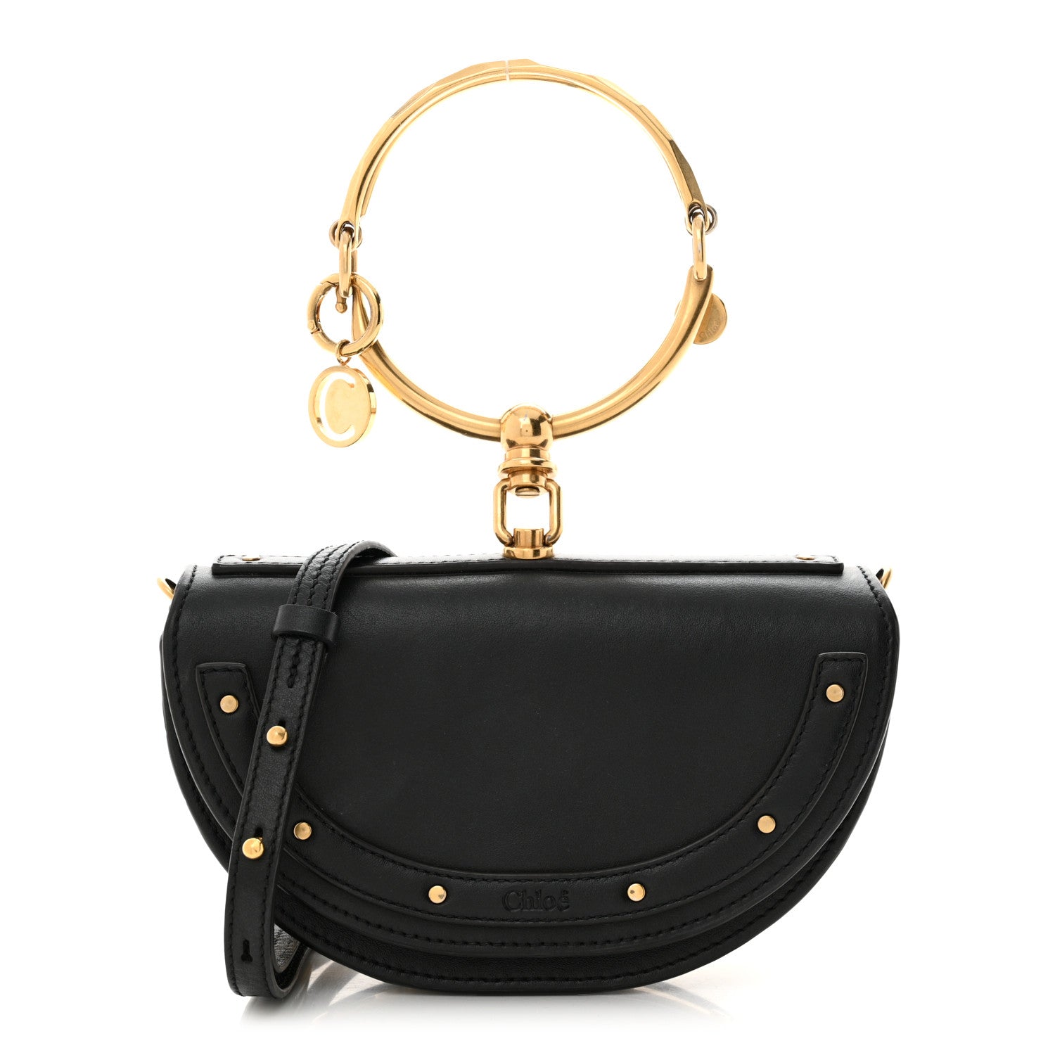 Chloe Calfskin Small Nile Bracelet Minaudiere Bag Black 1 of 14