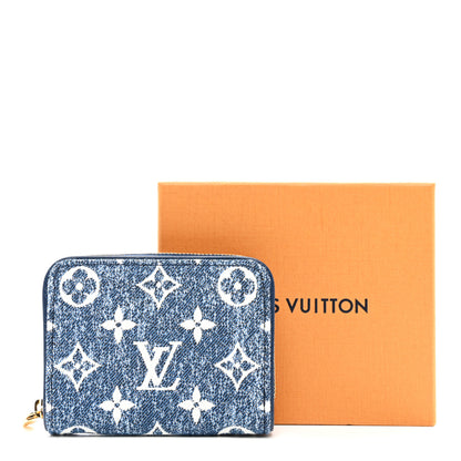 Louis Vuitton Denim Monogram Jacquard Zippy Coin Purse Bleu 7 of 7