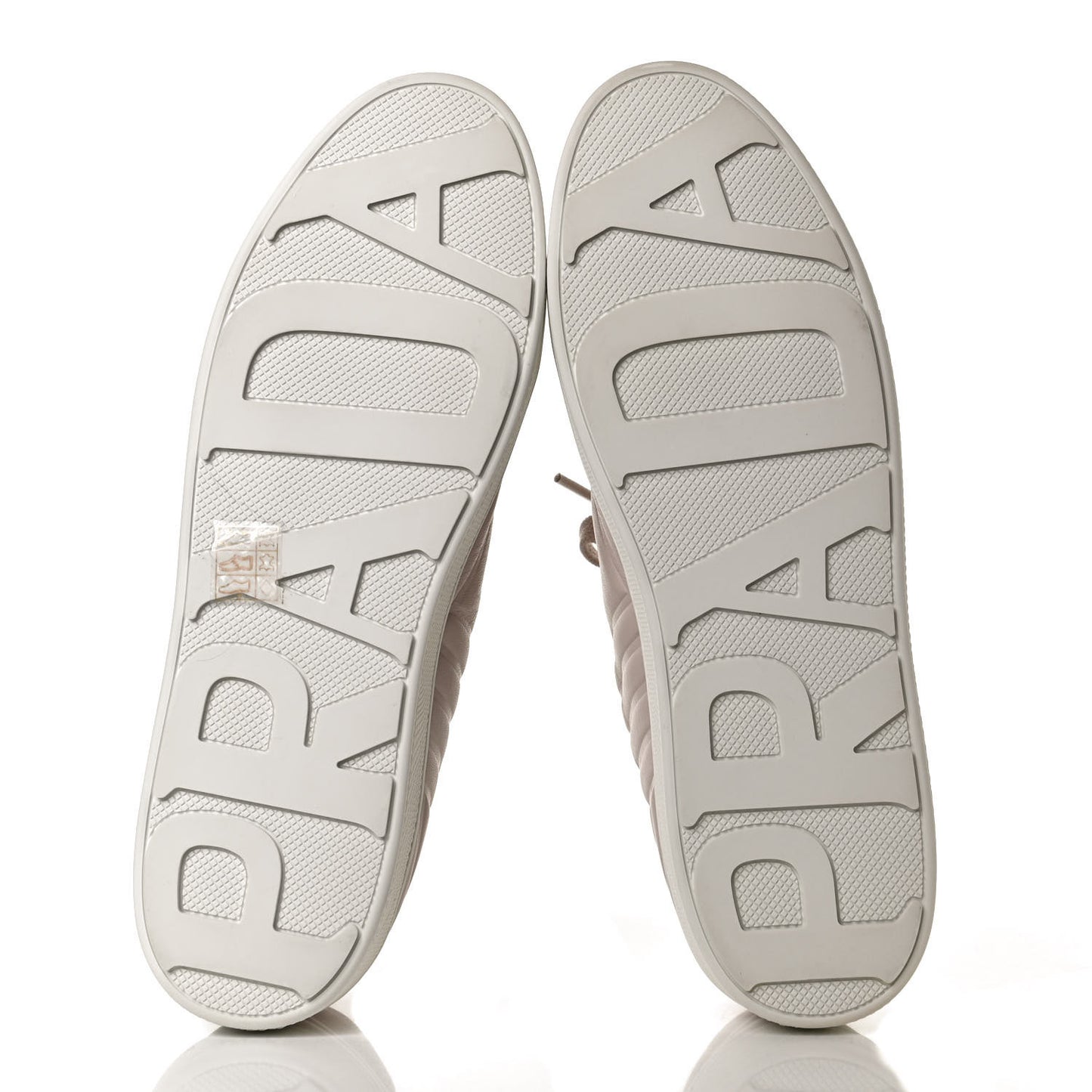 Nappa Logo Embossed Womens Low Top Sneakers 39.5 Opale