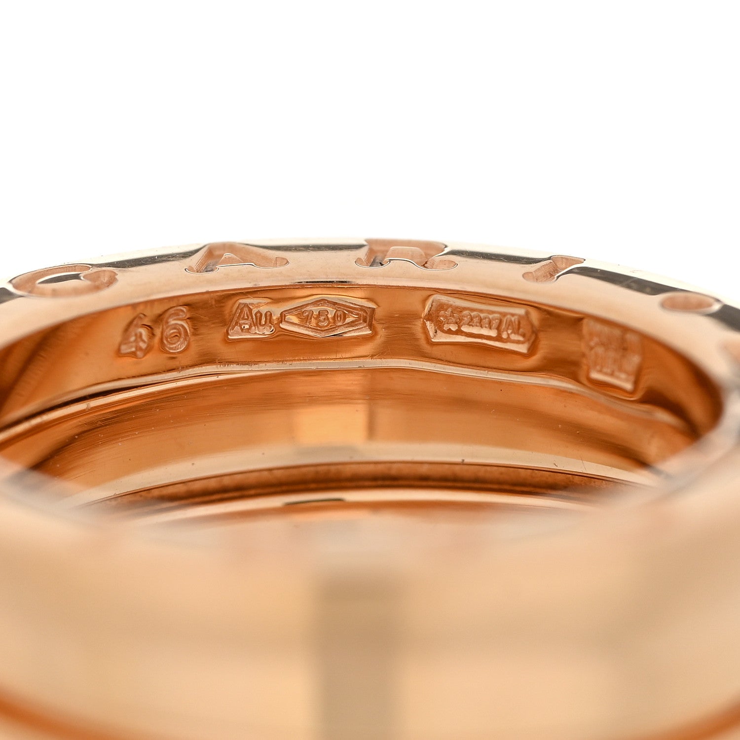 Bulgari 18K Rose Gold B.Zero1 Three-Band Ring 46 3.5 4 of 6