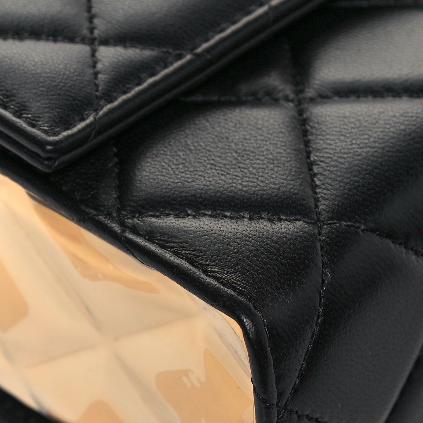 Lambskin Quilted Mini Golden Plate Flap Black