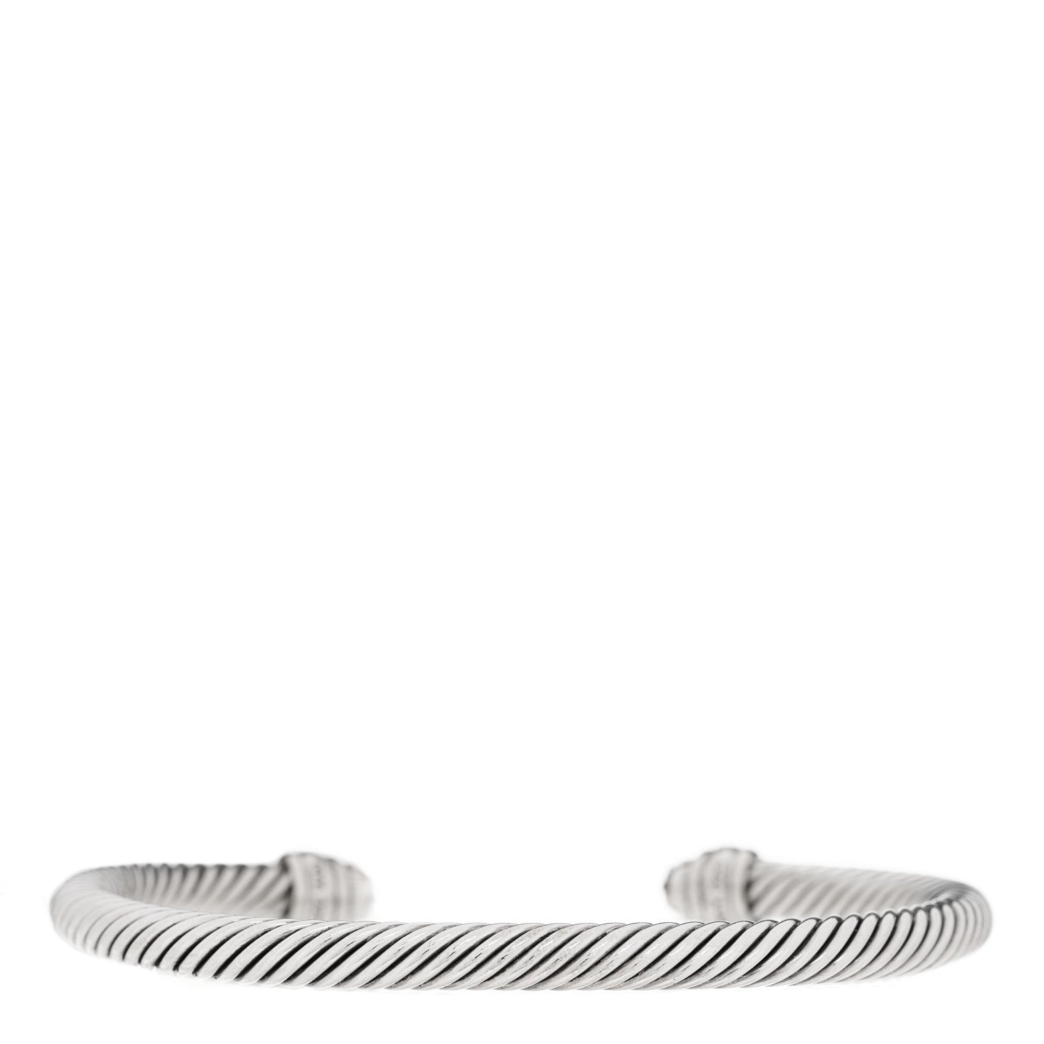 David Yurman Sterling Silver Pave Diamond 5mm Cable Classics Bracelet 2 of 5