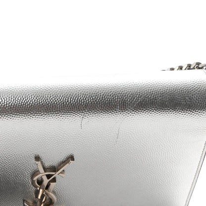 Saint Laurent Grain De Poudre Clasic Kate Monogram Tassel Chain Wallet Argento 14 of 15