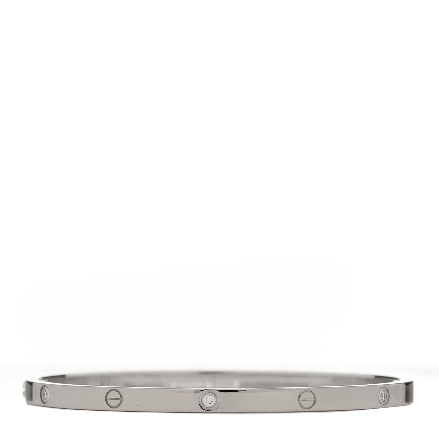 18K White Gold 6 Diamond Small LOVE Bracelet 17