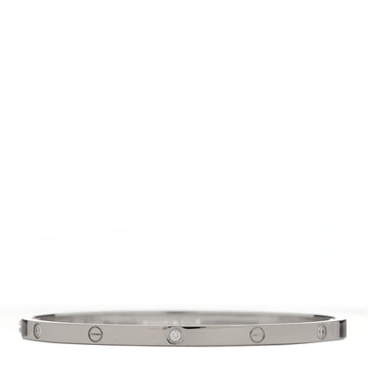 Cartier 18K White Gold 6 Diamond Small LOVE Bracelet 17 2 of 8