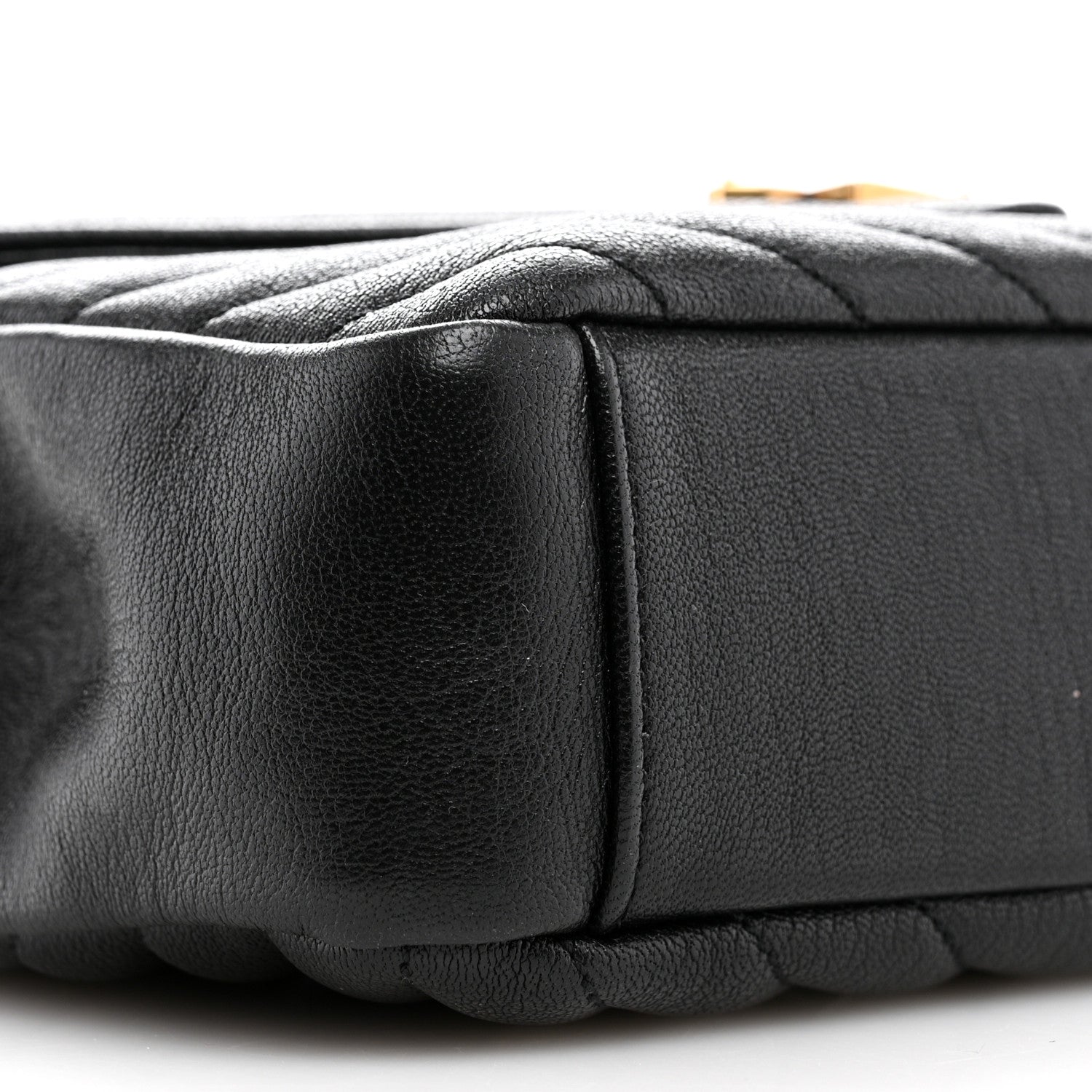 Saint Laurent Sheepskin Matelasse Chevron Monogram Medium College Bag Black 9 of 10