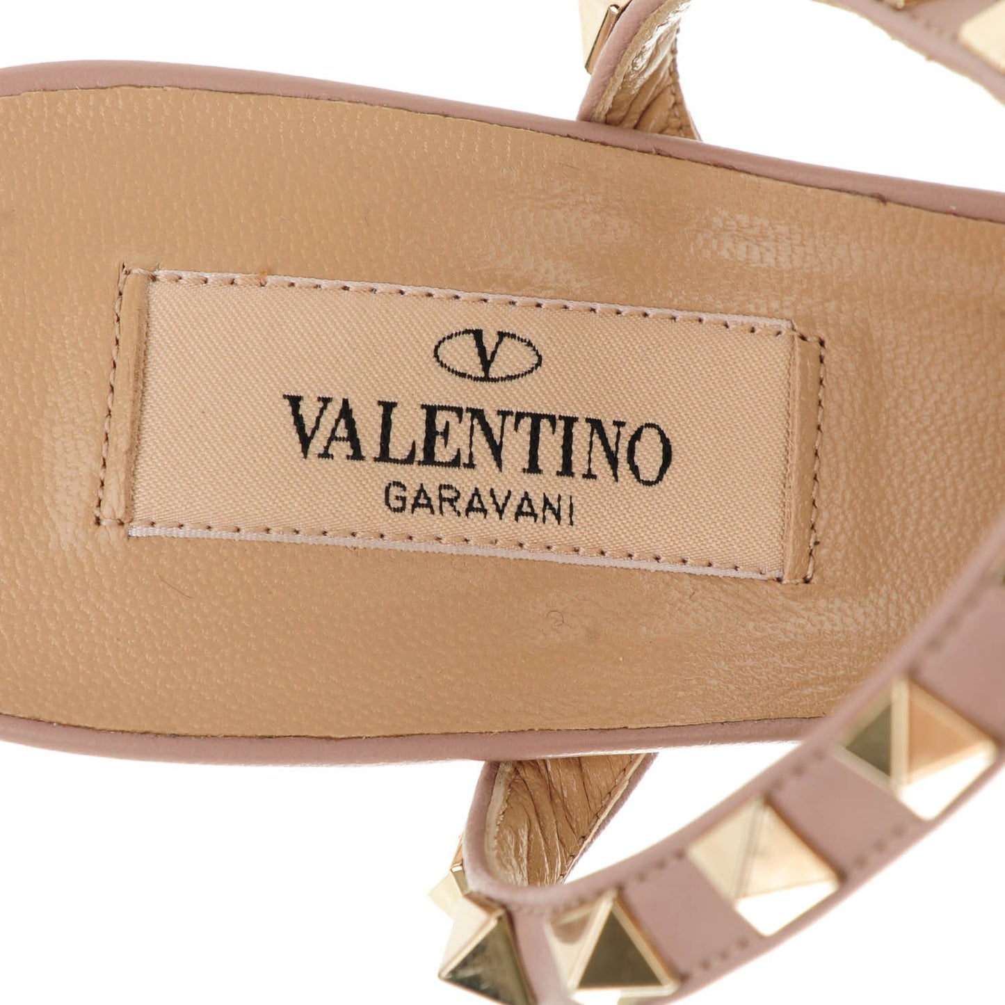 Patent Nappa Rockstud Ankle Strap 65mm Pumps 36.5 Mandarin Sorbet Poudre