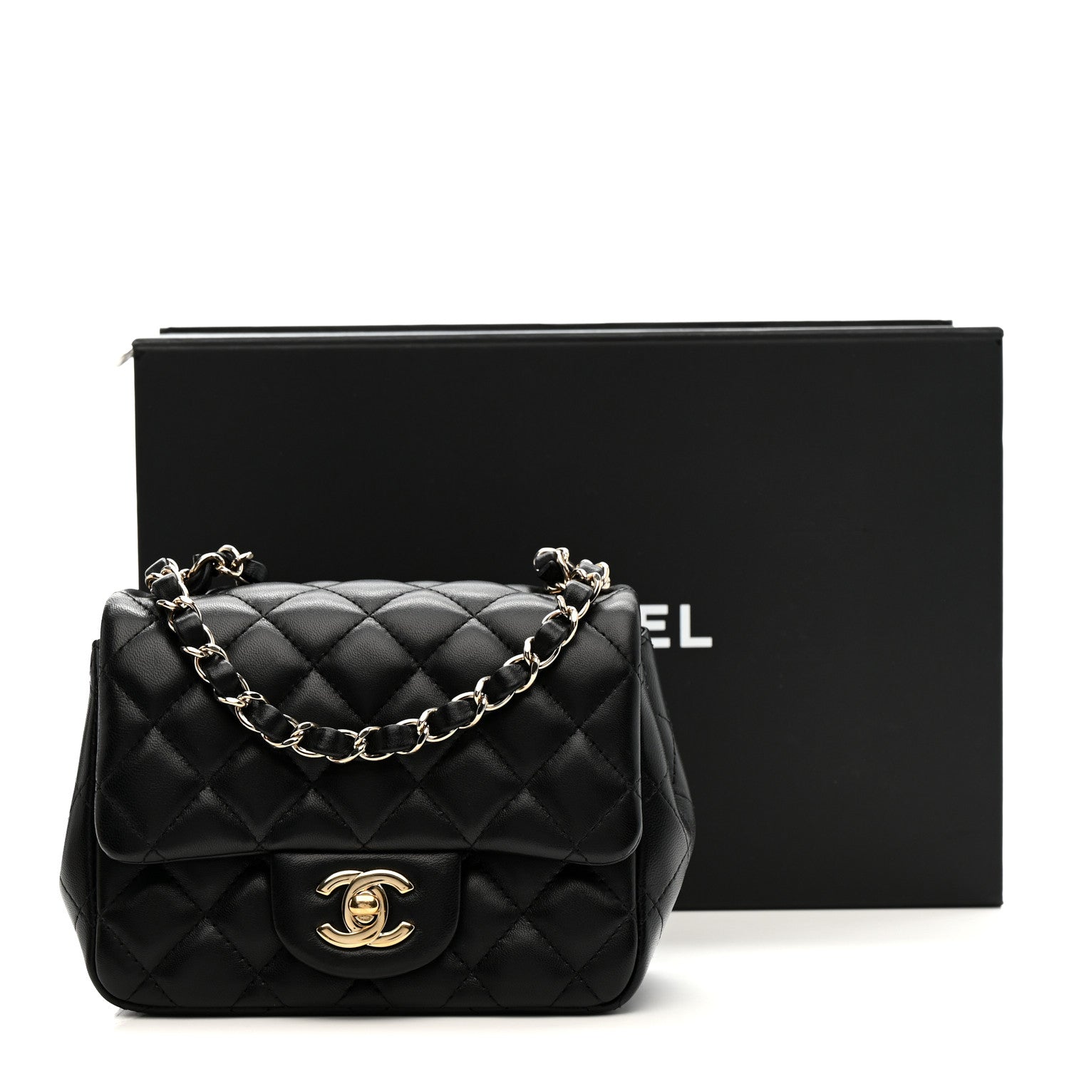 Chanel Lambskin Quilted Mini Square Flap Black 20 of 21