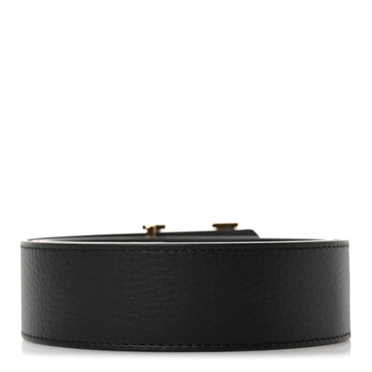 Louis Vuitton Calfskin 40mm Damier LV Initiales Reversible Belt 85 34 Gray Black 3 of 8