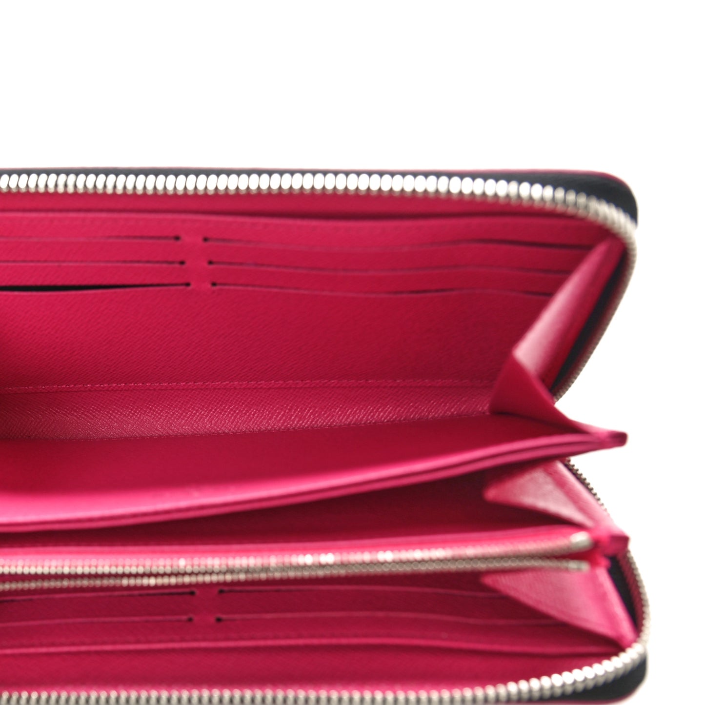 Epi Zippy Wallet Black Hot Pink