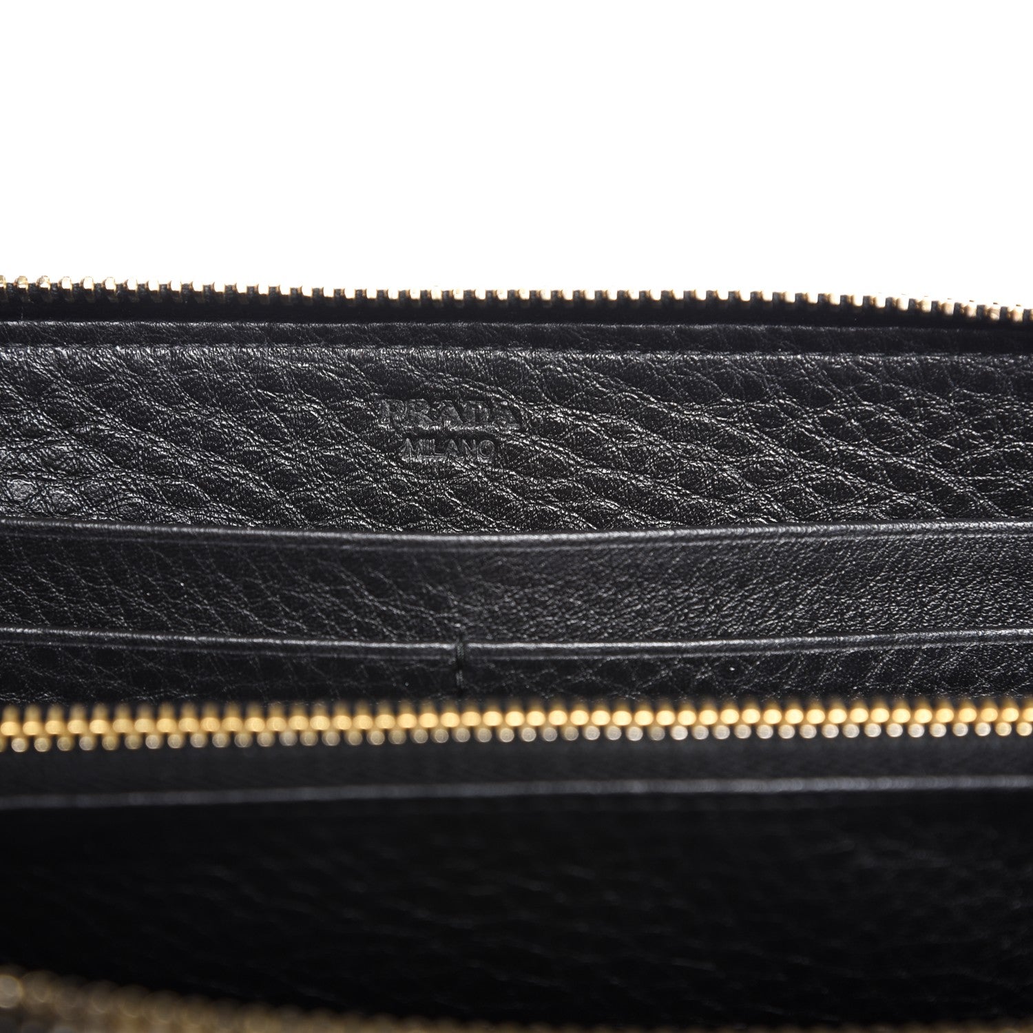 Prada Vitello Daino Zip Around Wallet Nero Black 6 of 6