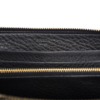 Prada Vitello Daino Zip Around Wallet Nero Black 6 of 6