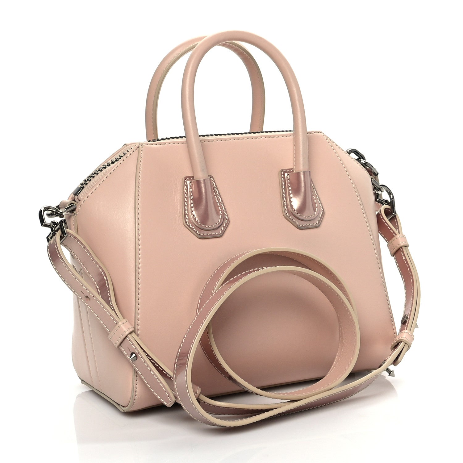 Givenchy Metallic Calfskin Mini Antigona Light Pink 2 of 12