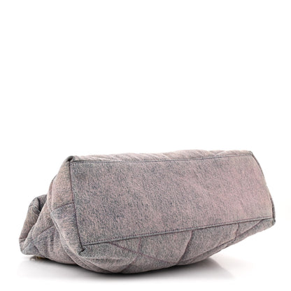 Saint Laurent Denim Quilted Medium Loulou Puffer Monogram Chain Satchel Bleached Lilac 4 of 11