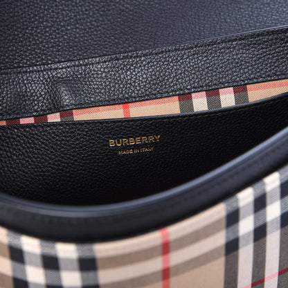 Burberry Grainy Calfskin Vintage Check Note Crossbody Bag Black 5 of 8