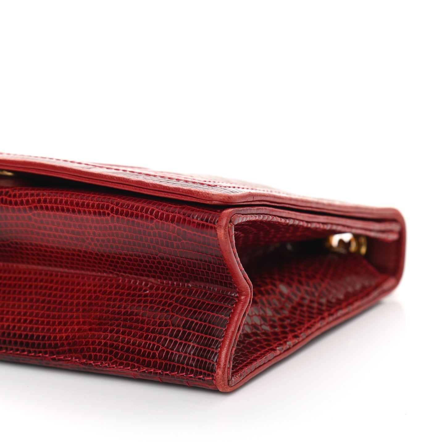 Lizard CC Mini Flap Bag Red