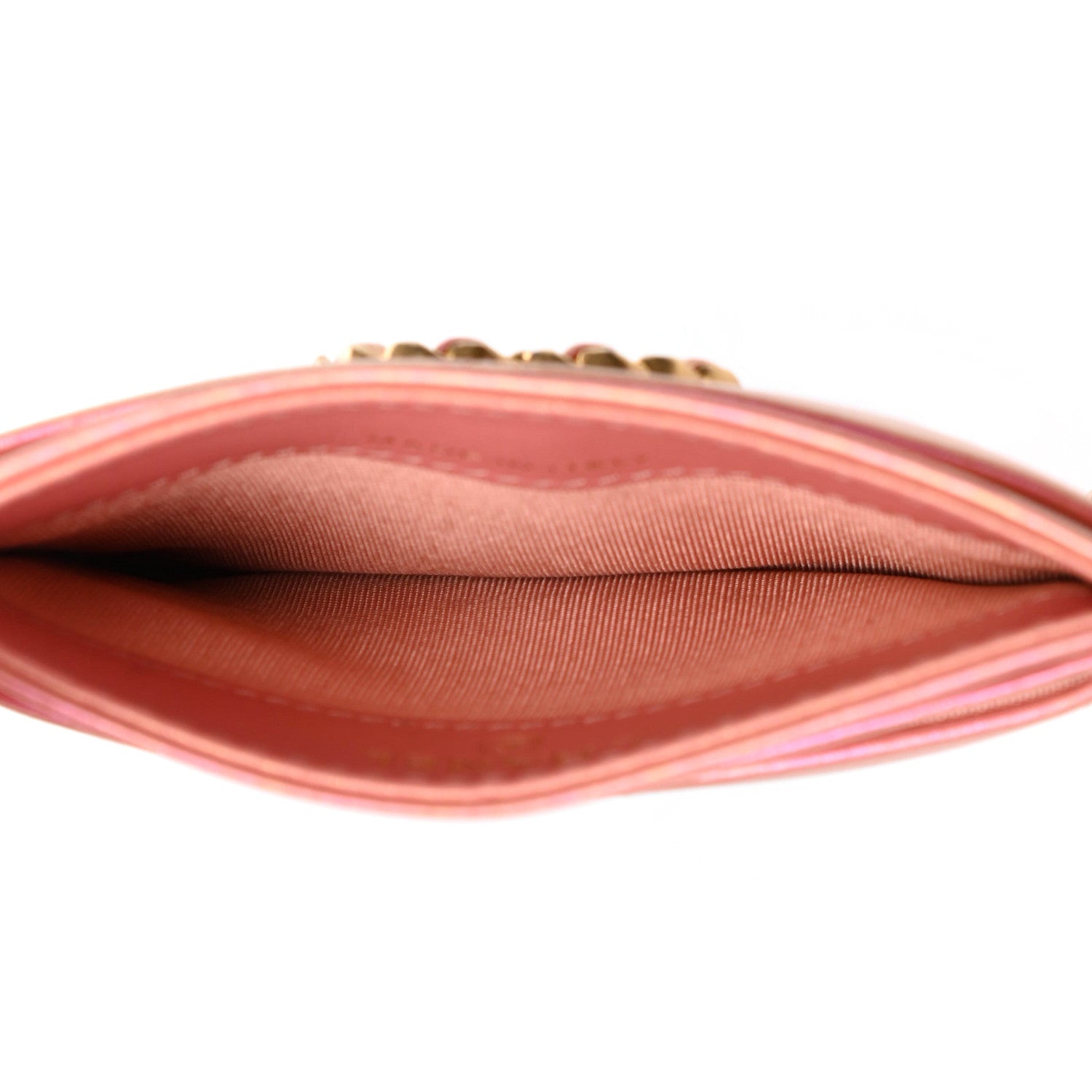 Chanel Iridescent Calfskin Quilted Chanel 19 Card Holder Pink 5 of 7