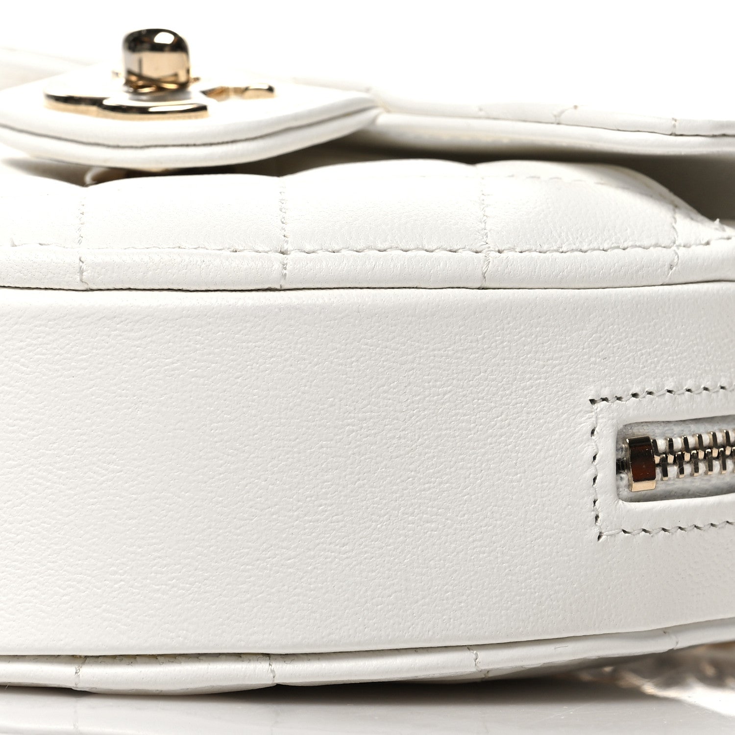 Chanel Lambskin Quilted CC In Love Heart Clutch With Chain White 10 of 11